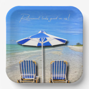 Pensioen staat ons goed! Sanibel Island Strand Papieren Bordje