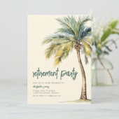 Pensioen Strand Thema Uitnodiging Sjabloon (Staand voorkant)