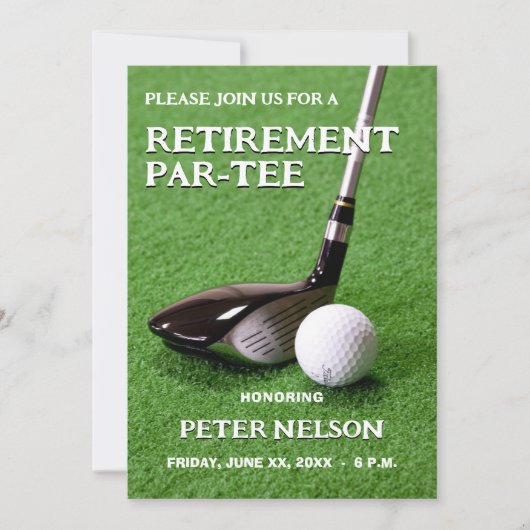 Pensioen Uitnodiging Golfliefhebbers (Voorkant)