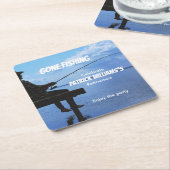 Pensioen weg Gevist zonsondergang gepensioneerde v Vierkante Kartonnen Onderzetter (Schuin)