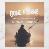 Pensioen weg Vist Sunrise gepensioneerde visser Wijn Etiket (Enkel label)