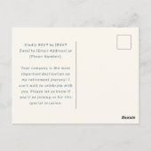 Pensioen zeilboot zonsondergang briefkaart uitnodi (Achterkant)