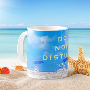 Pensioen Zomer Strand Blauw Wit Cadeau Koffiemok