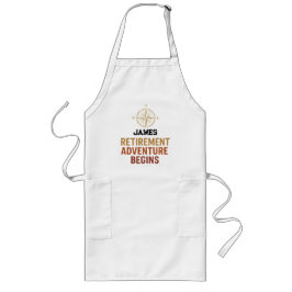 Pensioenavontuur begint, gepensioneerd lang schort