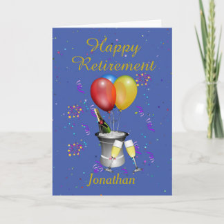 Pensioenblauwe feestkaart kaart