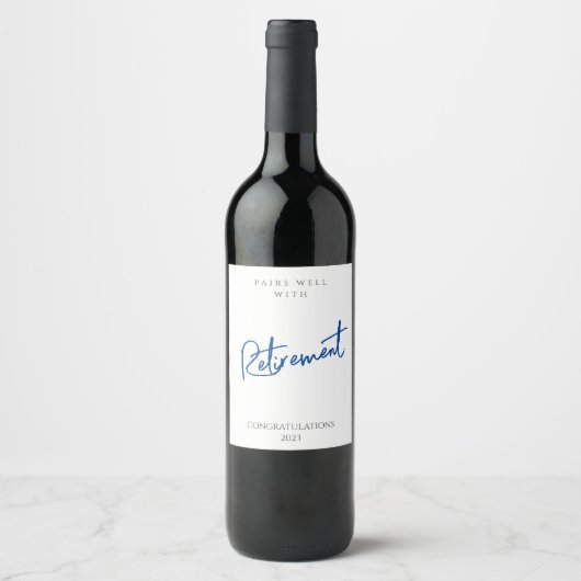 Pensioencadeau Funny Custom Sjabloon Wine Label Wijn Etiket (Voorkant)