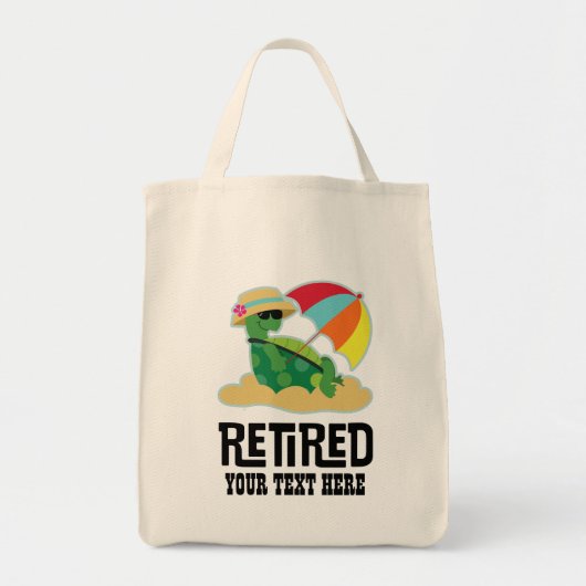 Pensioencadeau op maat gepersonaliseerd in ruste tote bag (Voorkant)