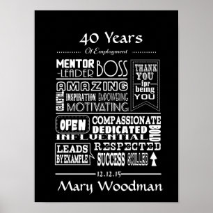Pensioencadeau voor boss long service award poster
