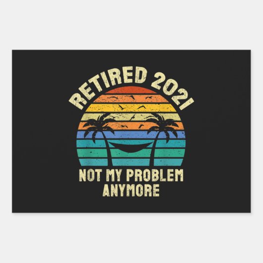 Pensioencadeaus in ruste 2021 inpakpapier vel (Voorkant)