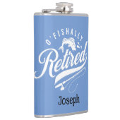 Pensioencadeaus. Visser/vrouw. Editable-naam Heupfles (Rechts)