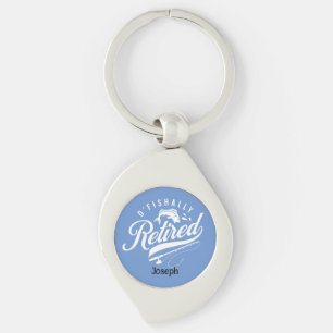 Pensioencadeaus. Visser/vrouw. Editable-naam Sleutelhanger
