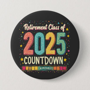 Pensioencategorie van 2025 in het Afstuderen Ronde Button 7,6 Cm
