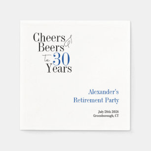 Pensioenfeest 30 jaar Cheers and Beers Blue Servet