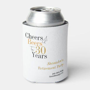 Pensioenfeest 30 jaar Cheers en bieren minimaal Blikjeskoeler