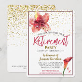 Pensioenfeest Bloemenlelie Kaart (Voorkant / Achterkant)