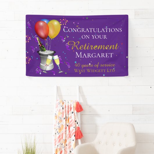 Pensioenfeest Bruisend Paars Spandoek (Insitu)