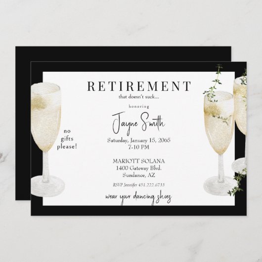 Pensioenfeest "dat is niet klote" Black II Kaart (Voorkant / Achterkant)