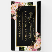 Pensioenfeest  Floral Stripe Partij Spandoek (Verticaal)