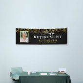 Pensioenfeest Gold Glitter Foto Ba. Spandoek (Beurs)