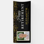 Pensioenfeest Gold Glitter foto Spandoek (Verticaal)