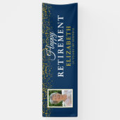 Pensioenfeest Gold Glitter foto Spandoek (Verticaal)