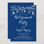 Pensioenfeest - Navy Blue Kaart (Voorkant / Achterkant)