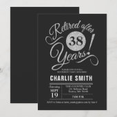 Pensioenfeest - schoolbord zwart zilver kaart (Voorkant / Achterkant)