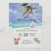 Pensioenfeest Tropisch strand Kaart (Voorkant / Achterkant)