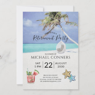 Pensioenfeest Tropisch strand Kaart