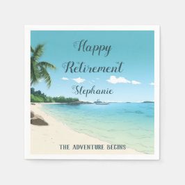 Pensioenfeest Tropische strandpalmbomen Servet