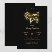 Pensioenfeest uitnodigingen minimalistisch zwart g (Voorkant / Achterkant)