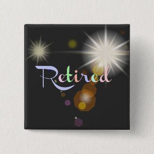 Pensioenfeest Vierkante Button 5,1 Cm