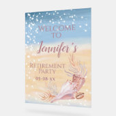 Pensioenfeest Welkom Beach Coast Acryl Bord (Hoek)