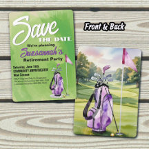 Pensioenfeestje Bewaar de Datum Aquarel Golftas