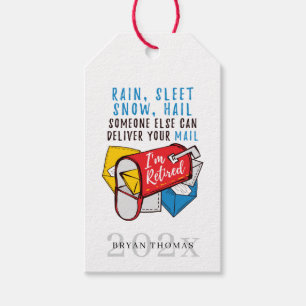 Pensioenfeestje Gepensioneerde Postbode Cadeaulabel