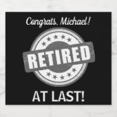 Pensioenfeesttijd! Custom Sparkling Wijnetiket (Enkel label)