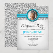 Pensioenfoto - Turquoise Blauw Zilver Wit Kaart (Voorkant / Achterkant)