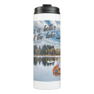 Pensioengeschenk Gevist aan de Lake Waterverf Thermosbeker