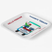 PensioenGolfer in Cart Waving Goodbye Tensie Papieren Bordje (Gebogen)