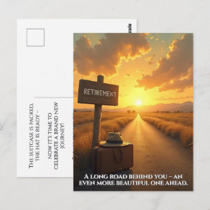 Pensioenkaart met Zonsondergangsweg en Citaatontwe Briefkaart
