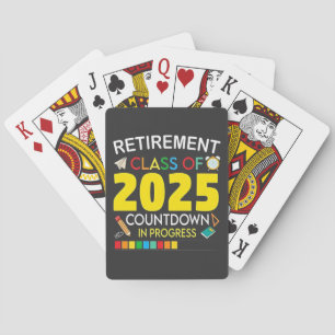 Pensioenklasse van 2025 aftellen in proces pokerkaarten