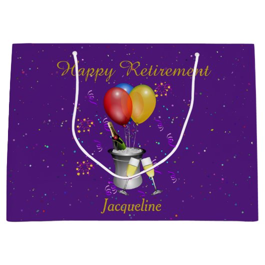 Pensioenkoorts Paars mousserende wijn Groot Cadeauzakje (Voorkant)