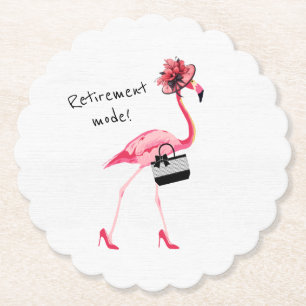 Pensioenmodus! Chique stijlvolle roze flamingo Kartonnen Onderzetters