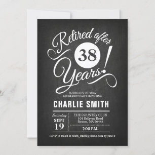 Pensioenpartij - Chalkboard Black White Kaart
