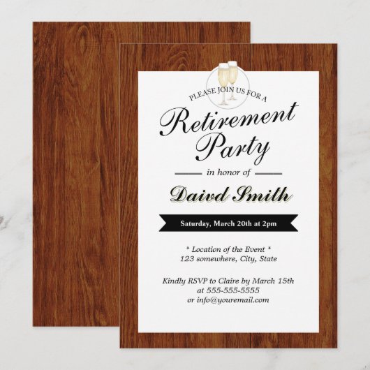 Pensioenpartij Cheers Kaart (Voorkant / Achterkant)