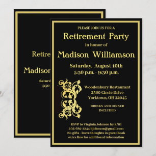 Pensioenpartij Elegant Black Gold Kaart