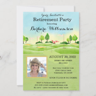 Pensioenpartij Golf Foto Party Kaart