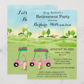 Pensioenpartij Golf Party Kaart (Voorkant / Achterkant)