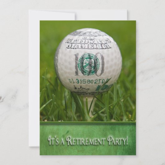 Pensioenpartij Golf-thema Kaart (Voorkant)
