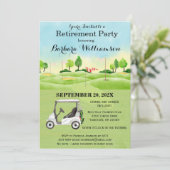 Pensioenpartij Golf Thema Uitnodiging (Staand voorkant)